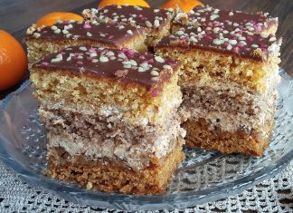 Prajitura tripla cu nuca si miere care topeste inimile