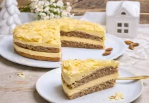 Prajitura Suedeza cu Migdale si Crema Catifelata