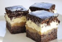 Prajitura cu Ciocolata, Mere Caramelizate si Crema de Vanilie