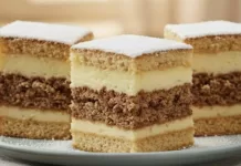 Prajitura cu un blat simplu de cacao si gem