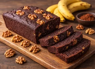 Rețetă Chec de Post cu Banane, Cacao și Nuci Delicioasă