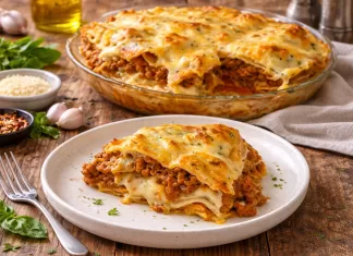 Lasagna „Mamma Mia” cu Extra Besamel si Crusta Aurie