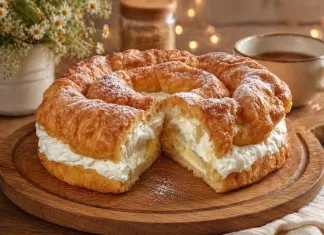 Tort Choux cu crema bogata de vanilie si frisca