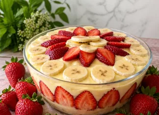 Trifle cu capsuni si banane