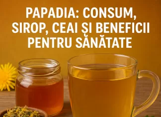 Papadia: Consum, Sirop, Ceai și Beneficii pentru Sănătate Ceai și sirop de păpădie cu flori galbene, oferind beneficii pentru sănătate.