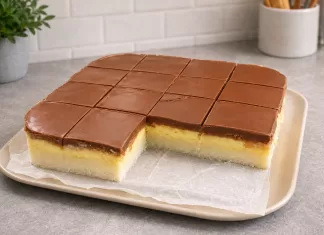 Prajitura rapida cu gris si crema de vanilie
