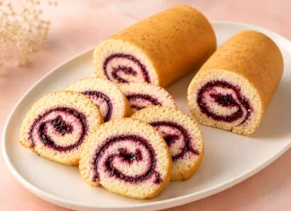 Rulada pufoasa cu gem, desert simplu si delicios din ingrediente la indemana