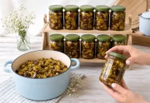 Vinete cu usturoi la borcan pentru iarna. Reteta mamei, gustoasa si aromata