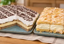 Două prăjituri cu cremă de vanilie care mă tentează mereu